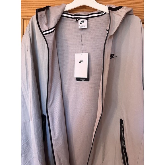 Nike Tech Woven Windbreaker Full Zip Gray Jacket Men's Size XL DQ4340-016 - Picture 8 of 10